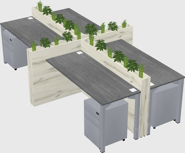 Rectangular shared desk