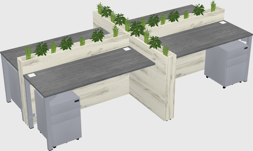 Rectangular shared desk