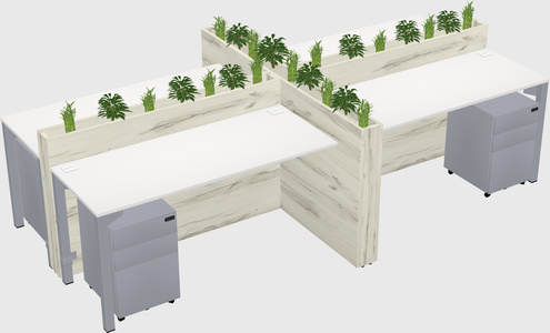 Rectangular shared desk