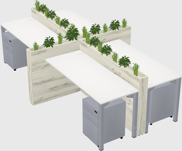 Rectangular shared desk