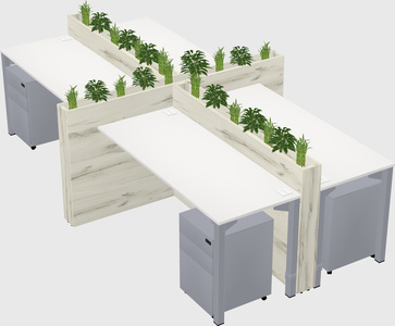 Rectangular shared desk