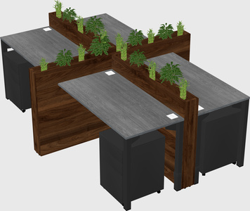 Rectangular shared desk
