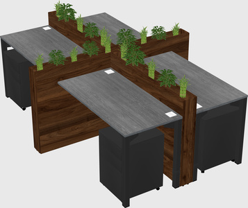 Rectangular shared desk