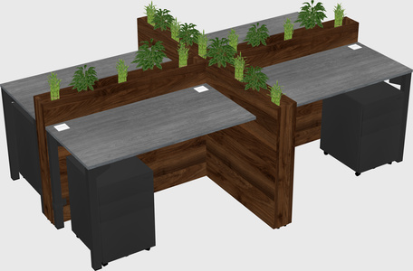 Rectangular shared desk