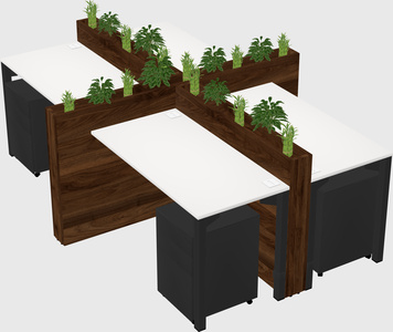 Rectangular shared desk