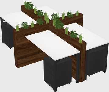 Rectangular shared desk