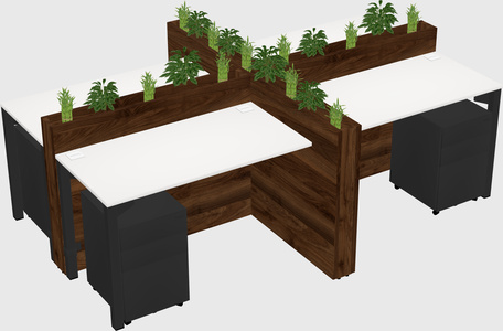 Rectangular shared desk