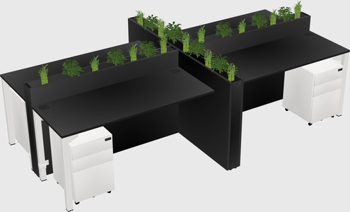Rectangular shared desk
