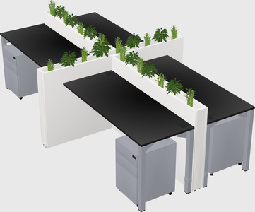 Rectangular shared desk