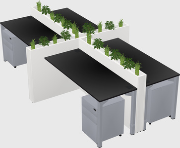 Rectangular shared desk