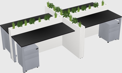 Rectangular shared desk
