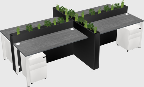 Rectangular shared desk