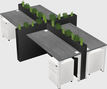 Rectangular shared desk