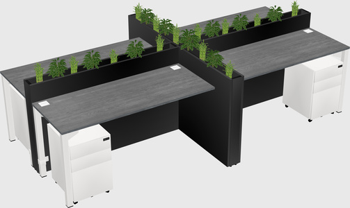 Rectangular shared desk