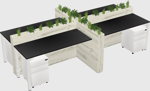 Rectangular shared desk