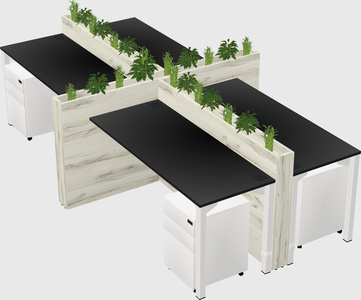 Rectangular shared desk