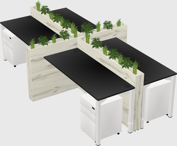 Rectangular shared desk