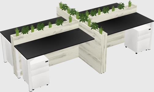 Rectangular shared desk