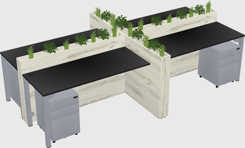 Rectangular shared desk
