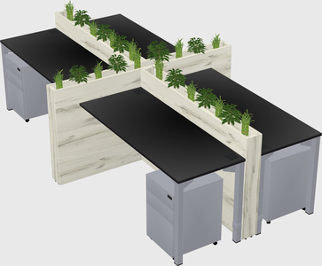 Rectangular shared desk