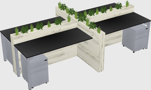 Rectangular shared desk