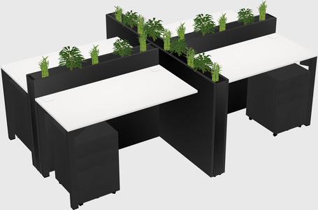 Rectangular shared desk