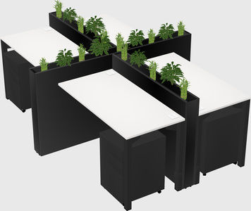 Rectangular shared desk