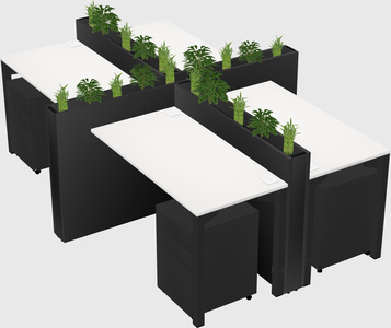 Rectangular shared desk