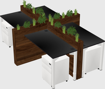 Rectangular shared desk