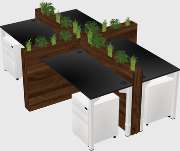 Rectangular shared desk