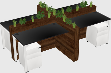 Rectangular shared desk