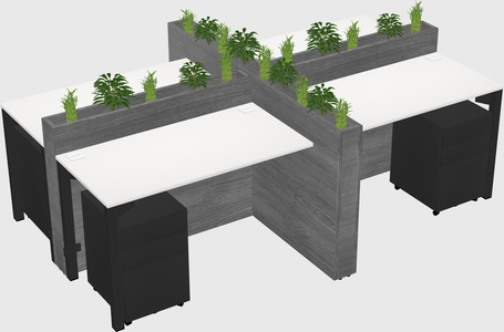 Rectangular shared desk