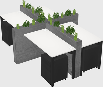 Rectangular shared desk