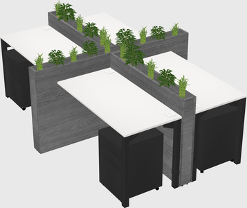 Rectangular shared desk