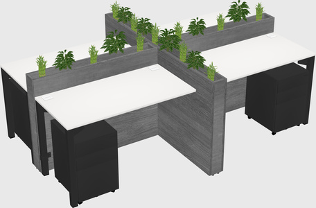 Rectangular shared desk
