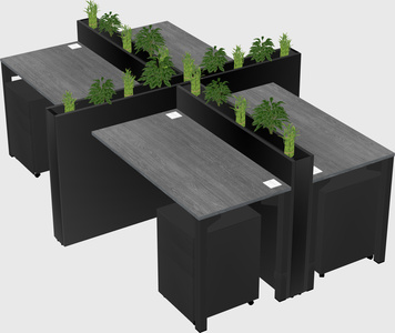 Rectangular shared desk
