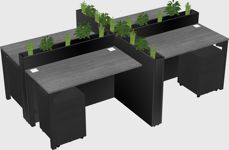 Rectangular shared desk