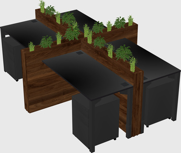 Rectangular shared desk