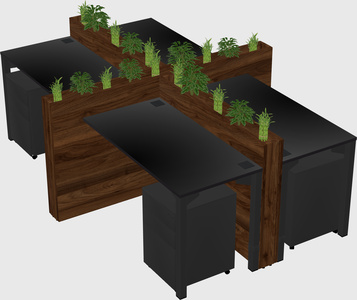 Rectangular shared desk