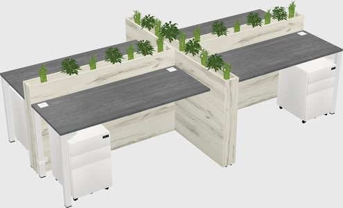 Rectangular shared desk