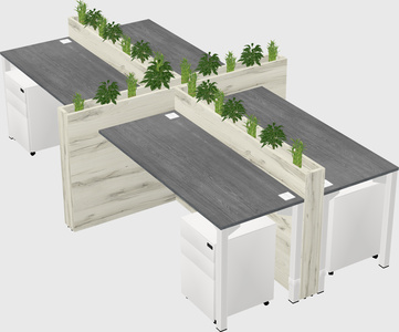 Rectangular shared desk