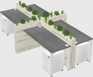 Rectangular shared desk