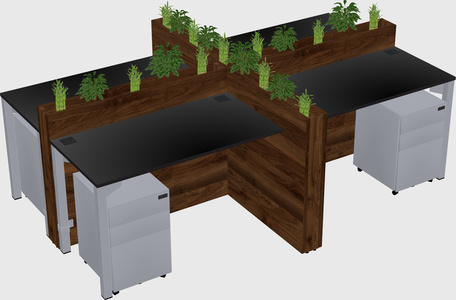 Rectangular shared desk