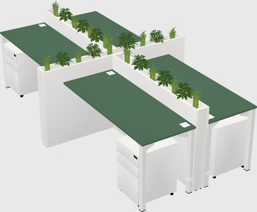 Rectangular shared desk