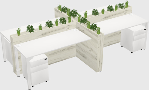 Rectangular shared desk