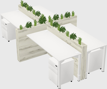 Rectangular shared desk