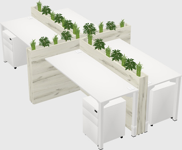 Rectangular shared desk