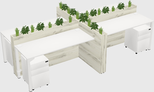 Rectangular shared desk