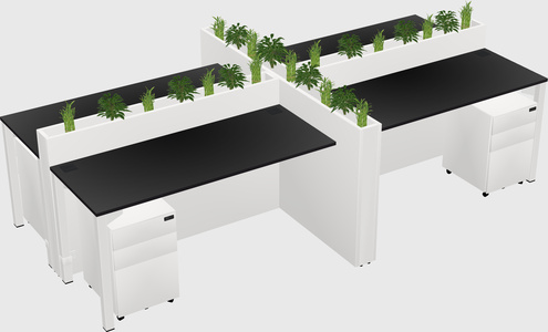 Rectangular shared desk