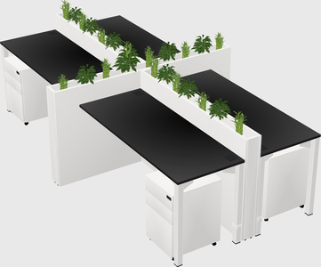 Rectangular shared desk